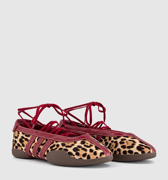 adidas Taekwondo Mei Ballet Pumps Offwhite Leopard Victory Red