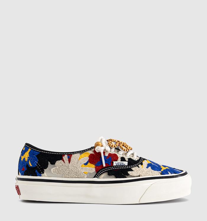 Vans LX Authentic 44 Trainers Knit Flower Black White Red