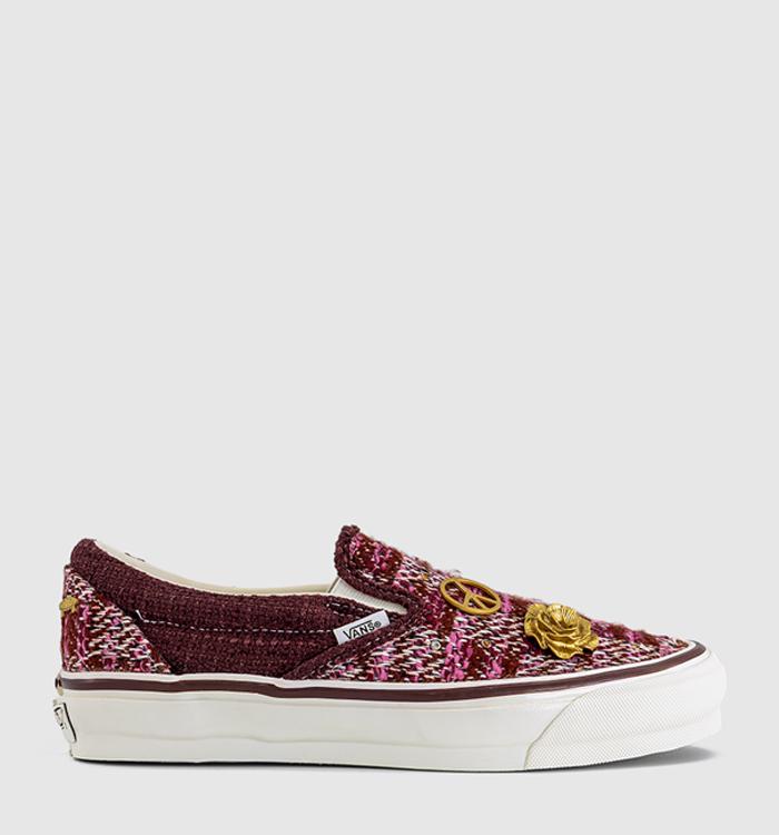 Vans LX Classic Slip On 98 Trainers Cardigan Brown Pink