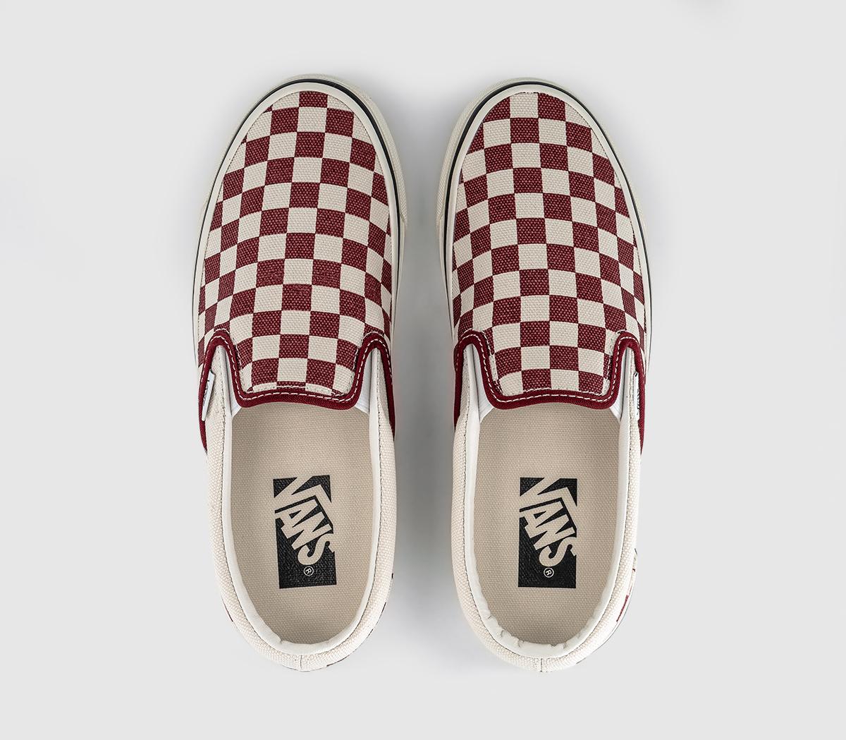 VansLx Classic Slip On 98 TrainersCheckerboard Poppy Ember Red