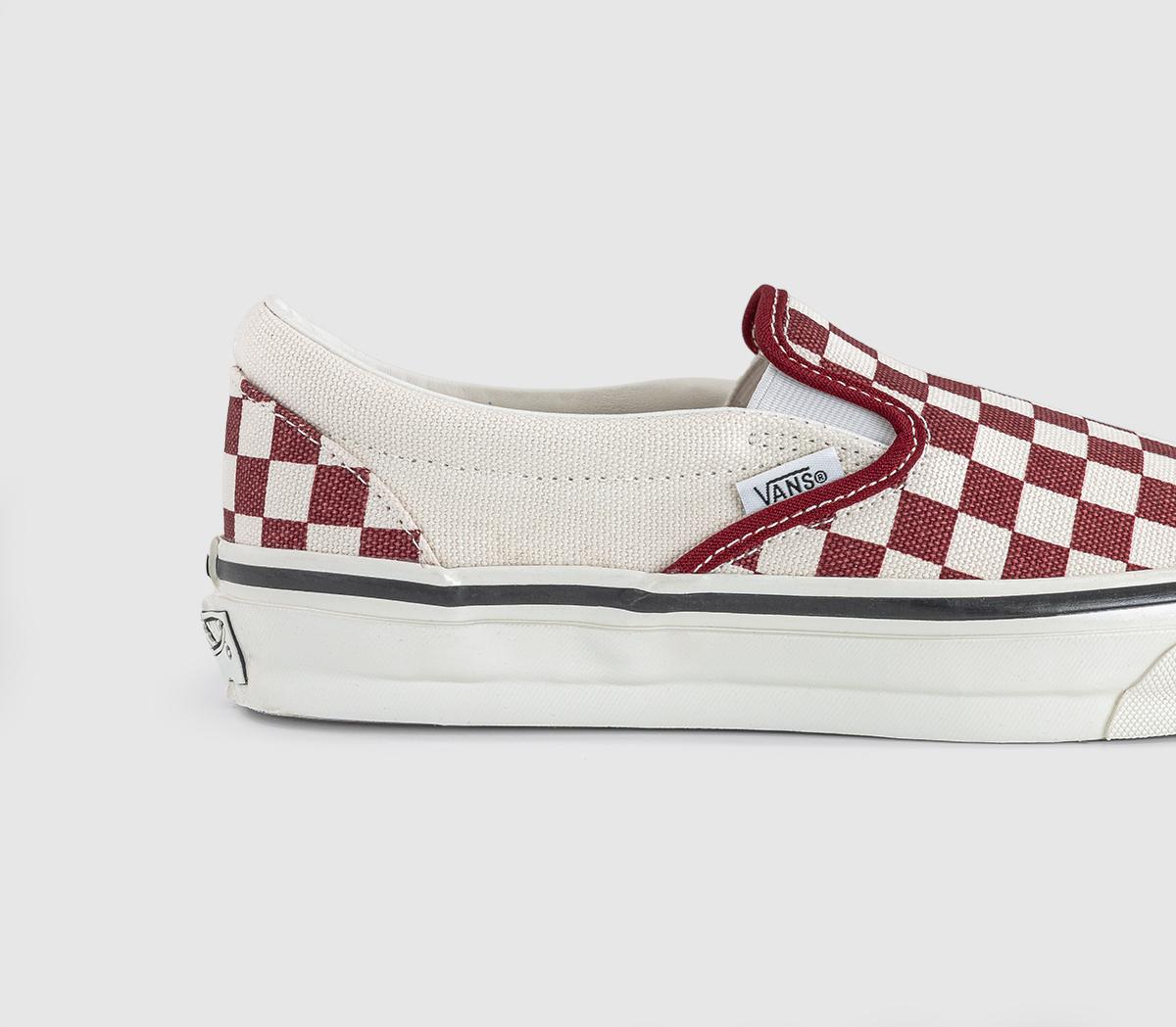 VansLx Classic Slip On 98 TrainersCheckerboard Poppy Ember Red
