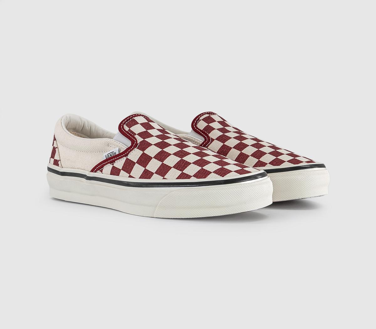 VansLx Classic Slip On 98 TrainersCheckerboard Poppy Ember Red
