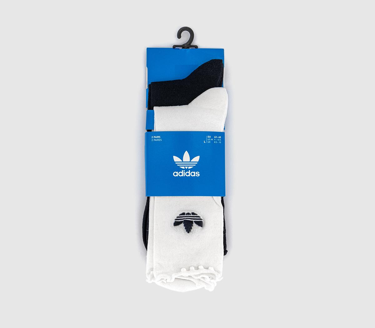 adidasRuffle Crew 2 Pack Socks adidasRuffle Crew 2 Pack SocksWhite Black