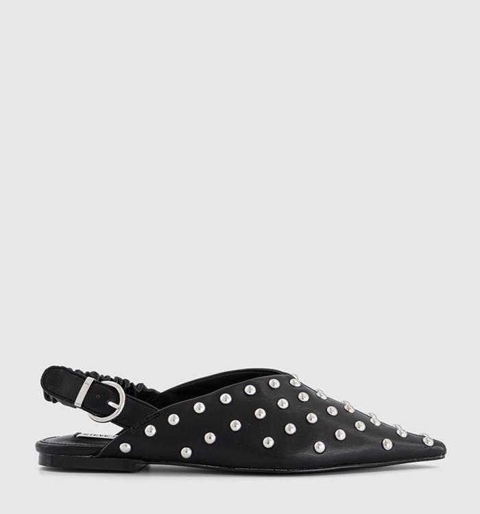 Steve Madden Zeta Studded Slingback Shoes Black