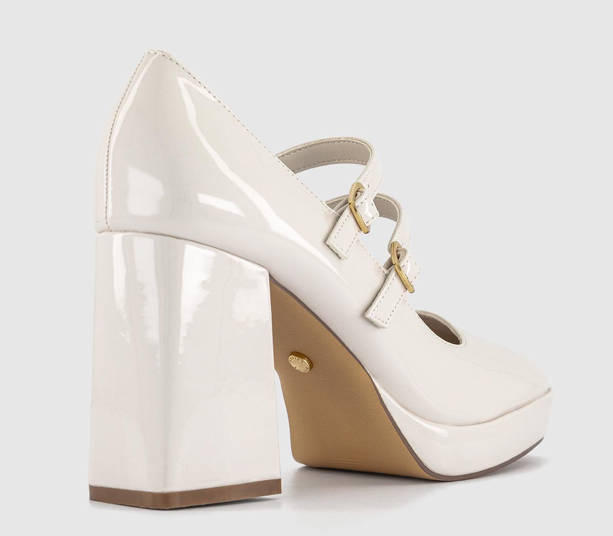 OFFICE Heroic Double Strap Mary Jane Platform Heels OFFICE Heroic Double Strap Mary Jane Platform Heels Cream Patent