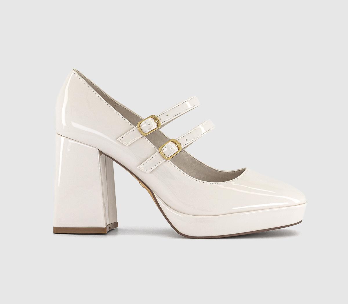 OFFICEHeroic Double Strap Mary Jane Platform Heels OFFICEHeroic Double Strap Mary Jane Platform HeelsCream Patent