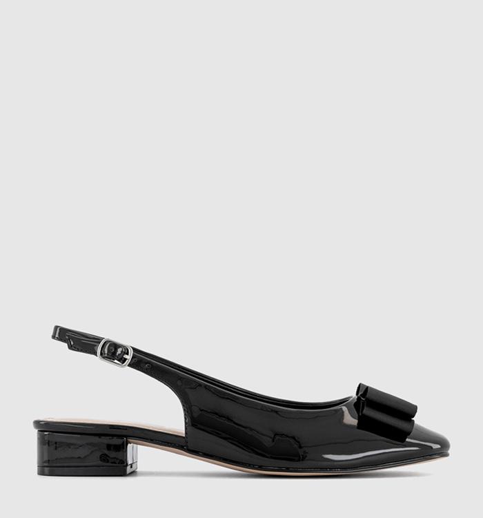 OFFICE Fetch Bow Sling Back Ballet Pumps Black Patent Pu