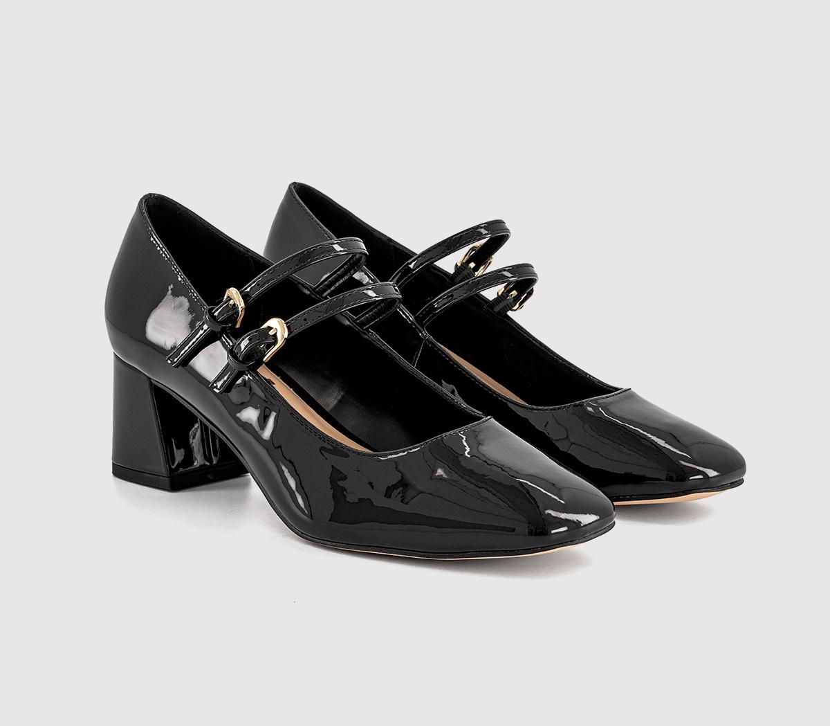 OFFICEMadeleine Two Strap Block Mary Jane Heels OFFICEMadeleine Two Strap Block Mary Jane Heels Black