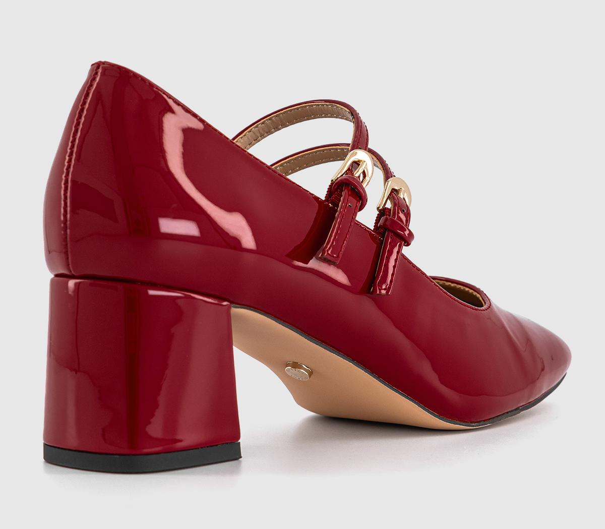 OFFICEMadeleine Two Strap Block Mary Jane Heels OFFICEMadeleine Two Strap Block Mary Jane HeelsRed