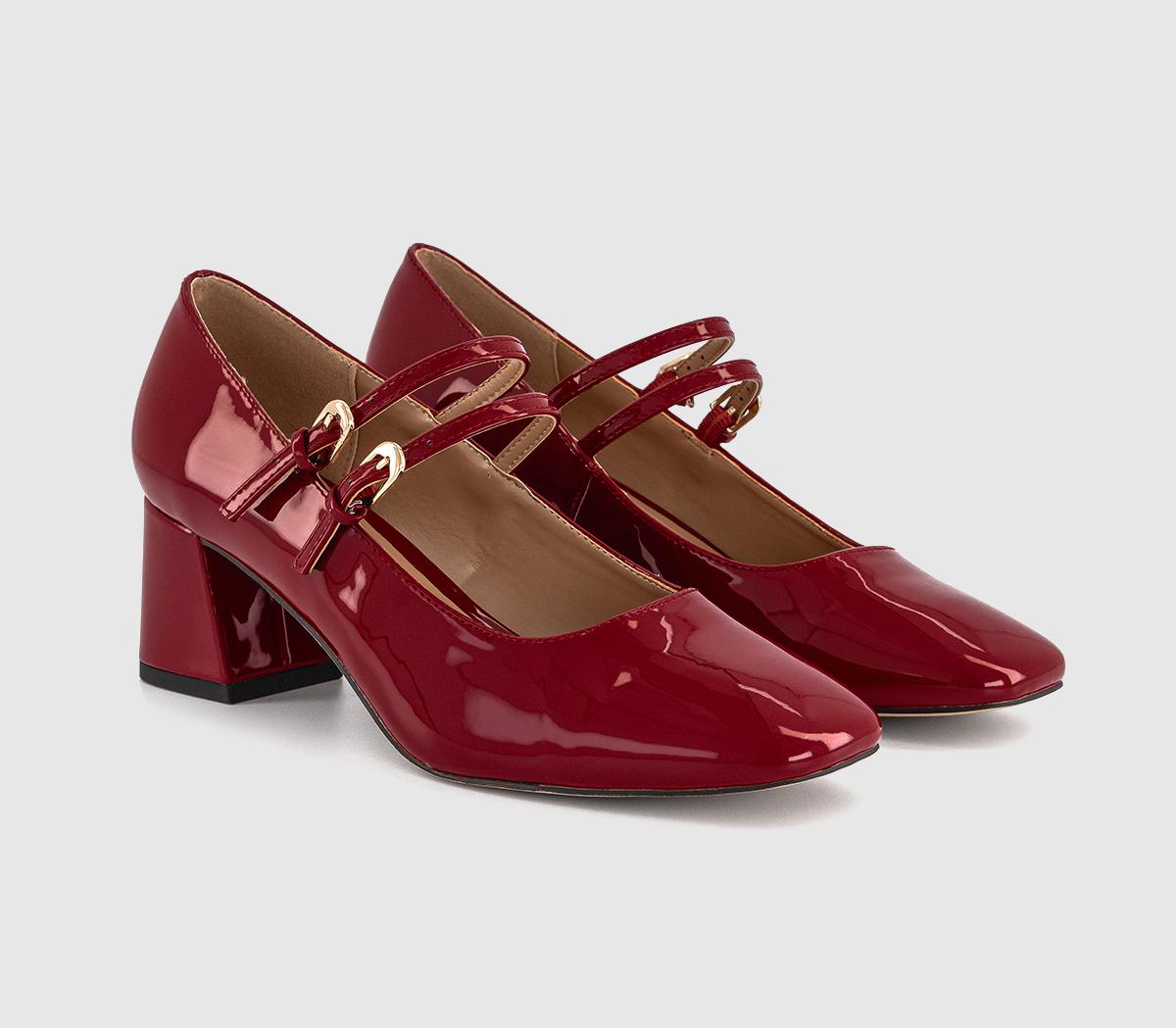 OFFICEMadeleine Two Strap Block Mary Jane Heels OFFICEMadeleine Two Strap Block Mary Jane HeelsRed