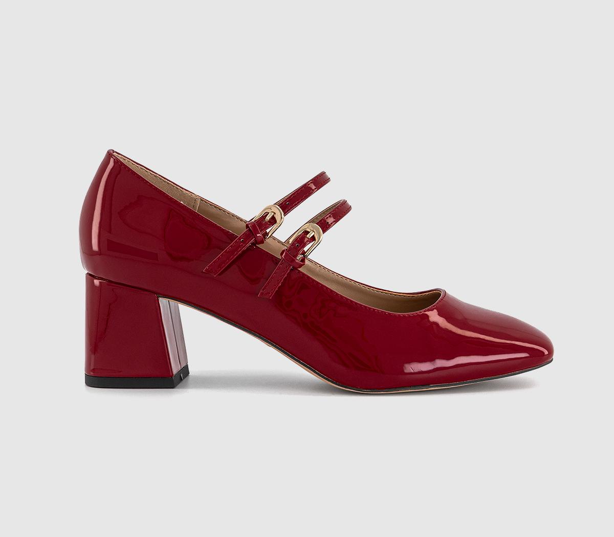 OFFICEMadeleine Two Strap Block Mary Jane Heels OFFICEMadeleine Two Strap Block Mary Jane HeelsRed