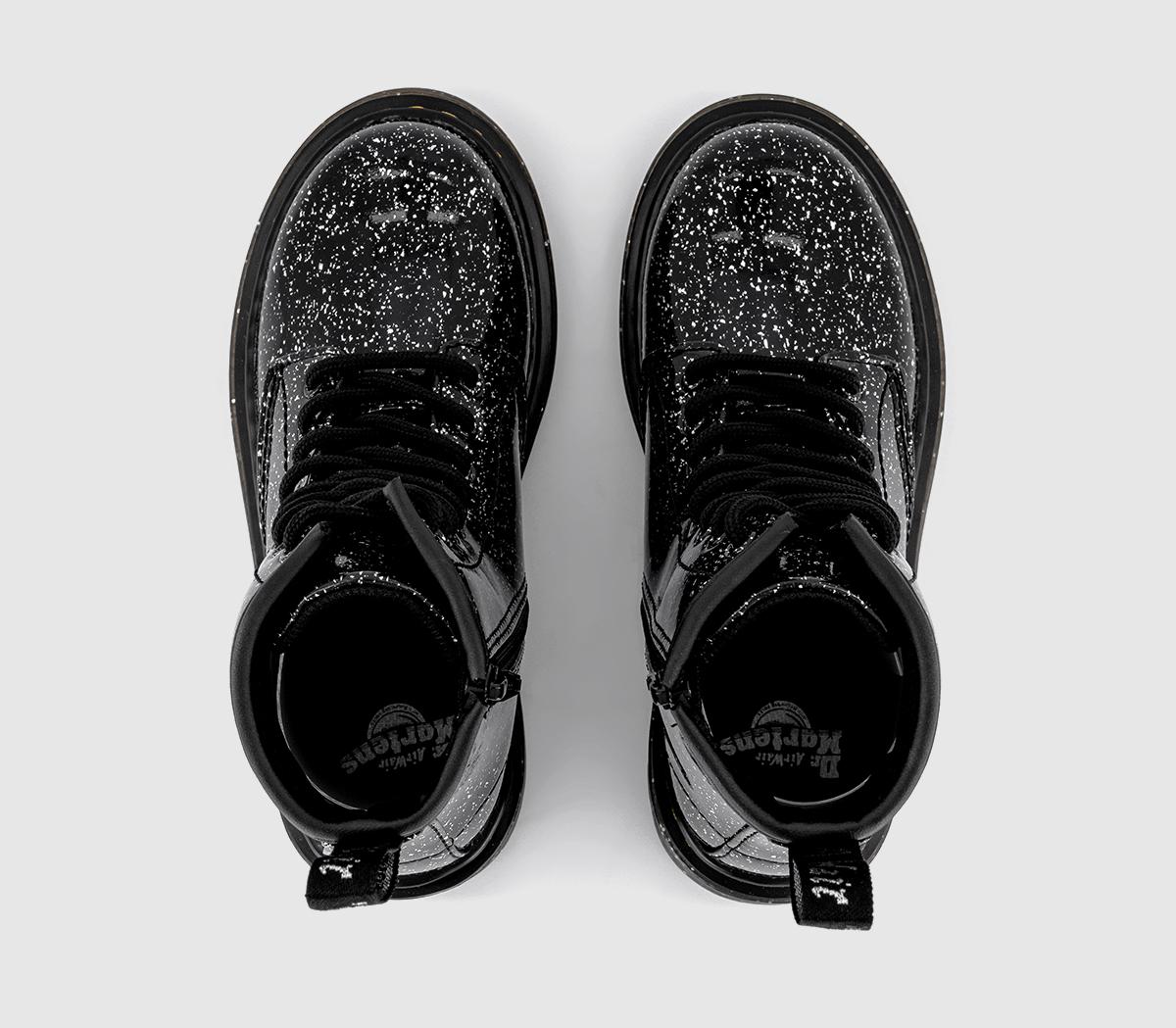 Dr. Martens1460 Youth Cosmic Glitter BootsBlack Silver Glitter