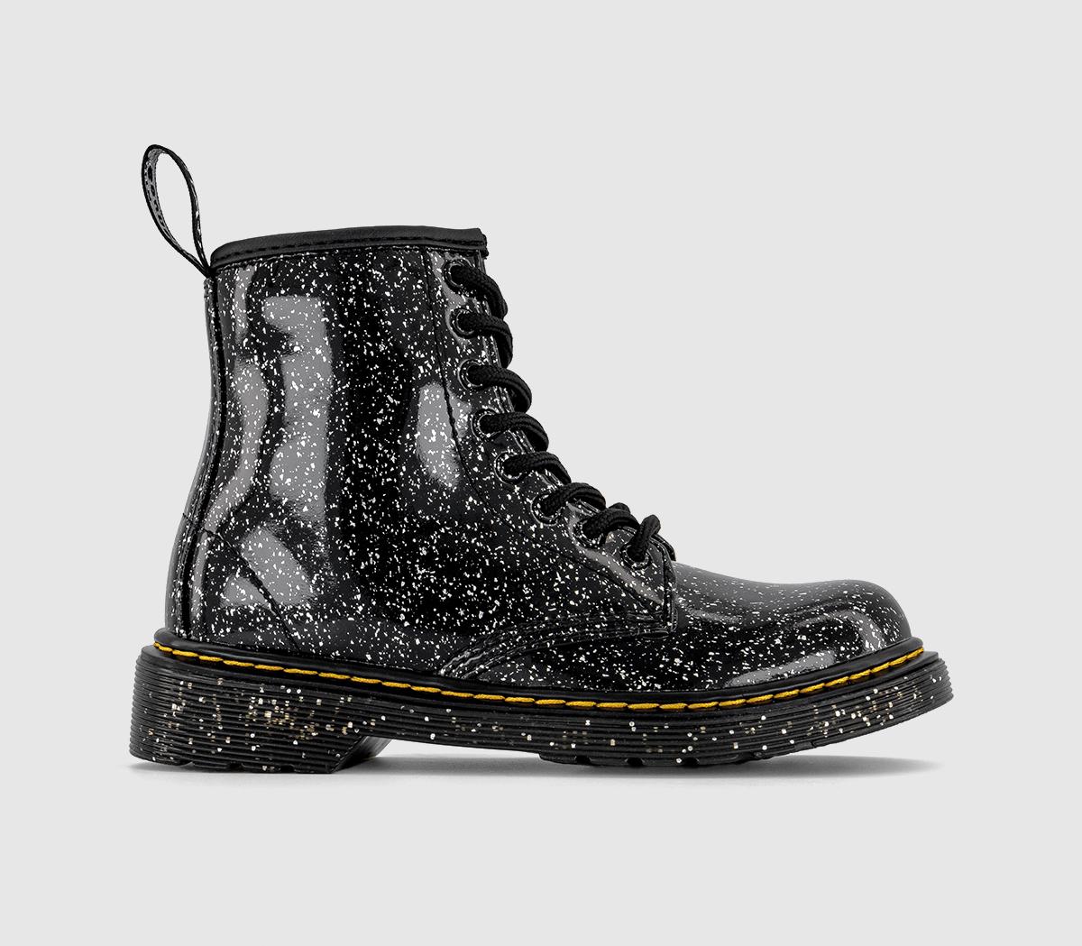 Dr. Martens Kids 1460 Youth Cosmic Glitter Boots Black Silver, 10 Youth