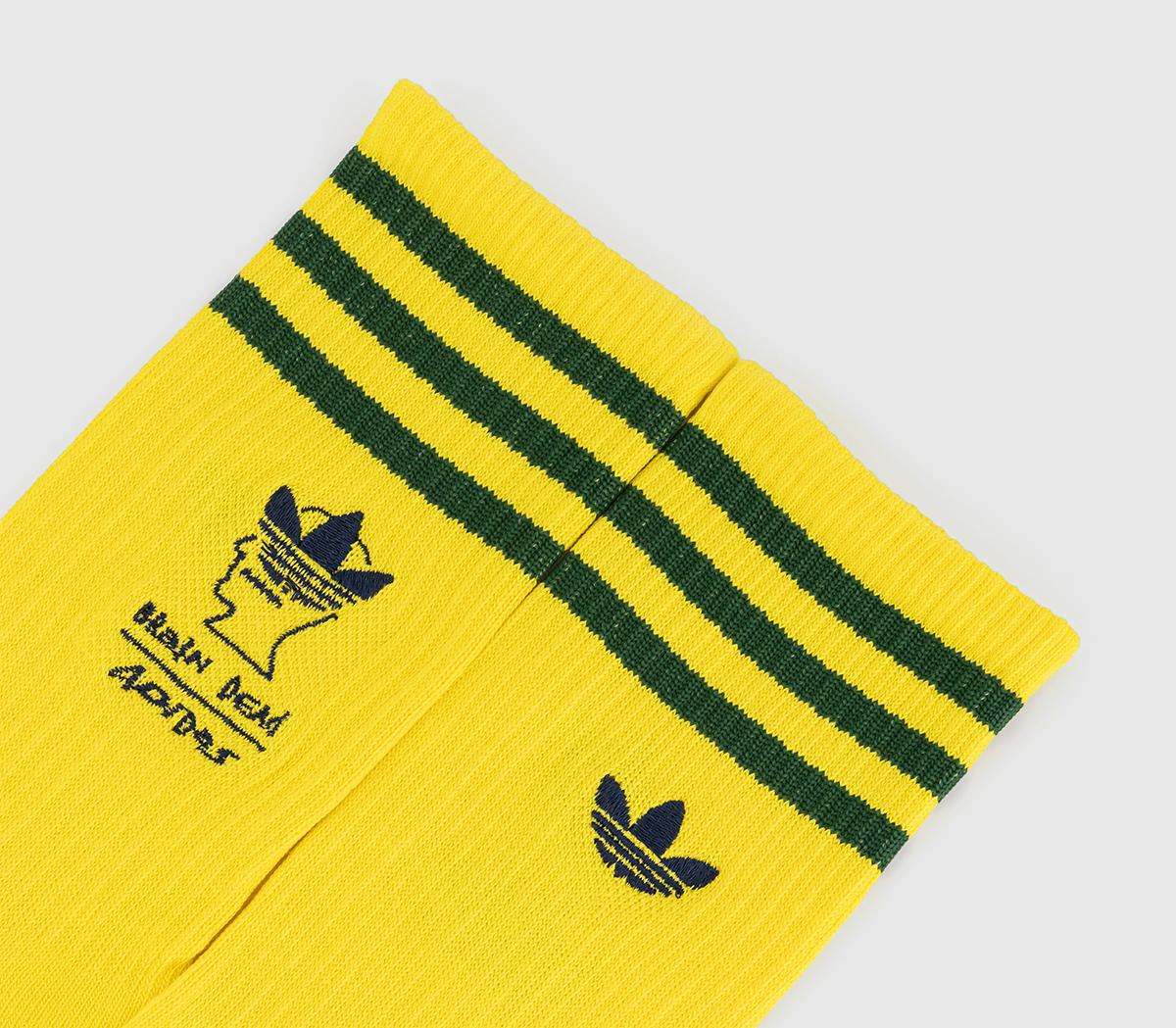 adidas ConsortiumBrain Dead SocksBright Yellow