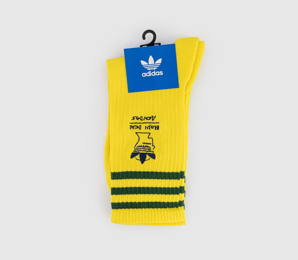 adidas ConsortiumBrain Dead SocksBright Yellow