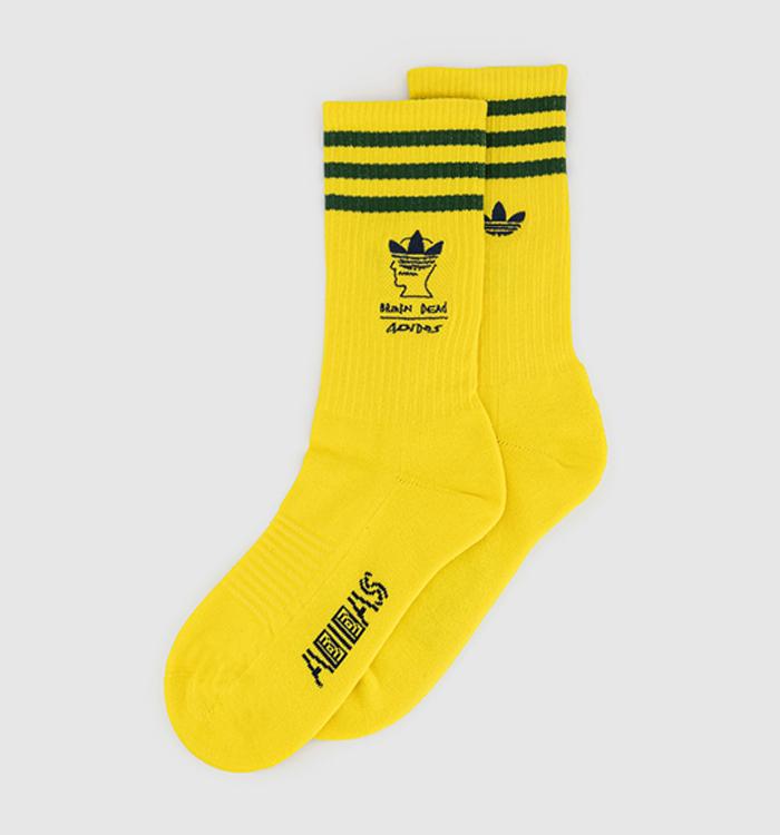 adidas Consortium Brain Dead Socks Bright Yellow