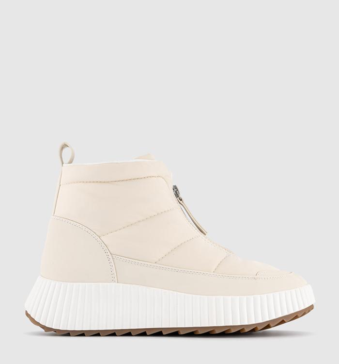 OFFICE Angel Zip Front Snow Boots Off White