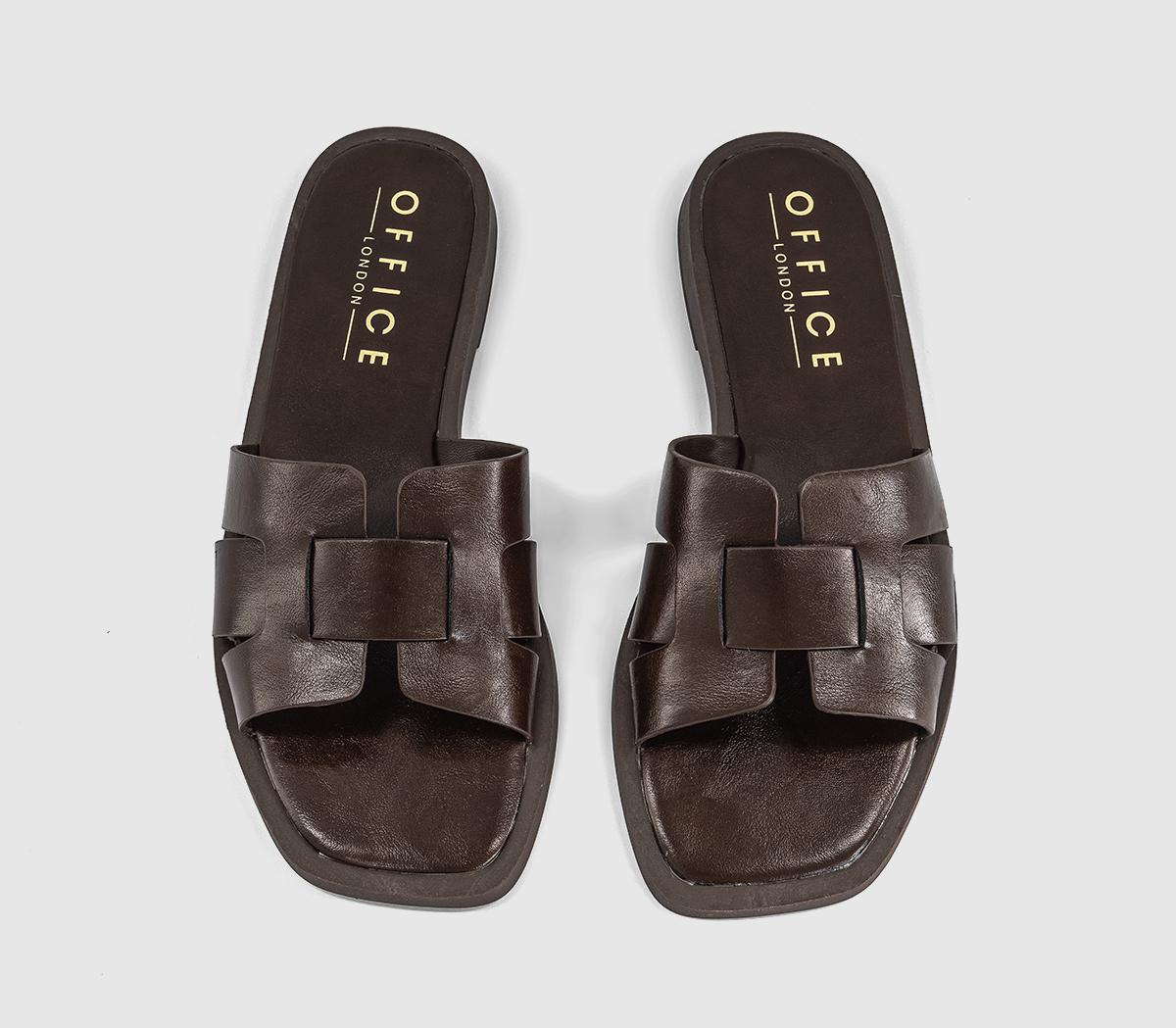 OFFICESelena Interwoven Slide SandalsBrown