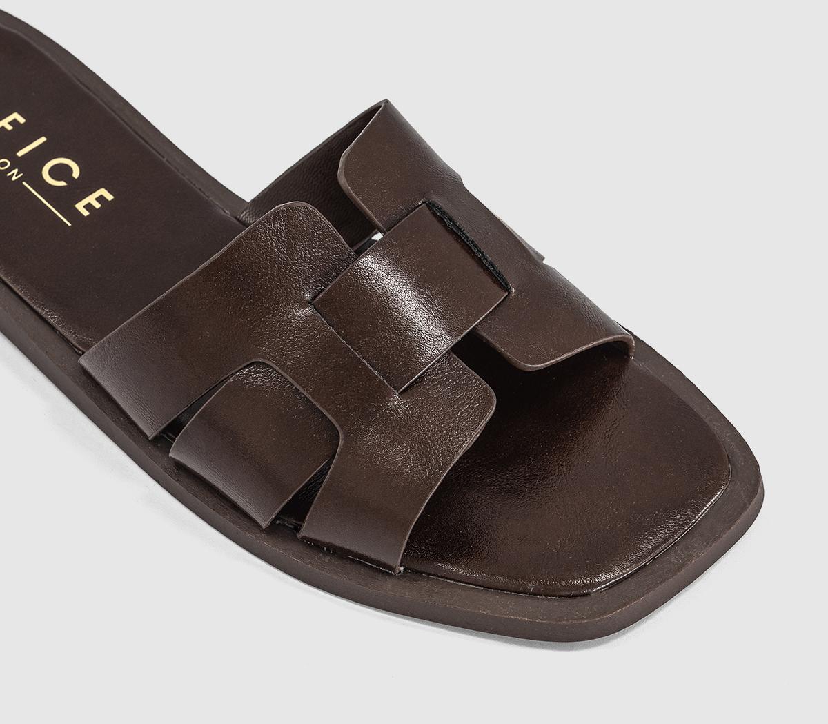 OFFICESelena Interwoven Slide SandalsBrown