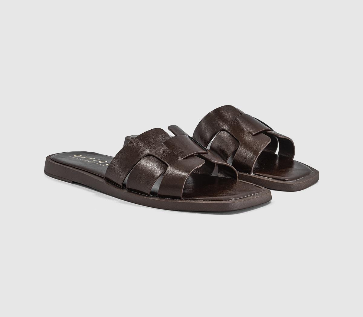OFFICESelena Interwoven Slide SandalsBrown