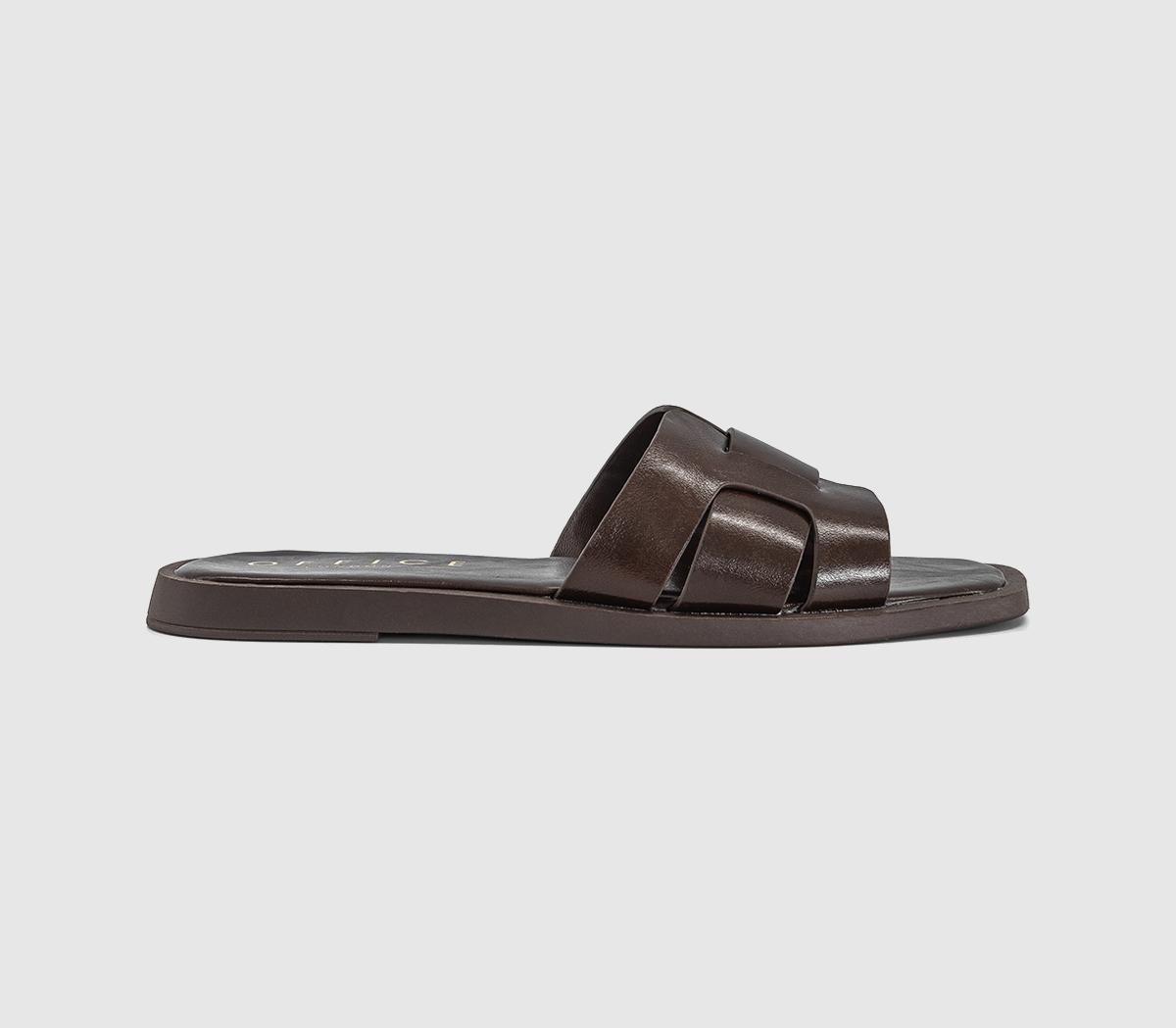 OFFICESelena Interwoven Slide SandalsBrown
