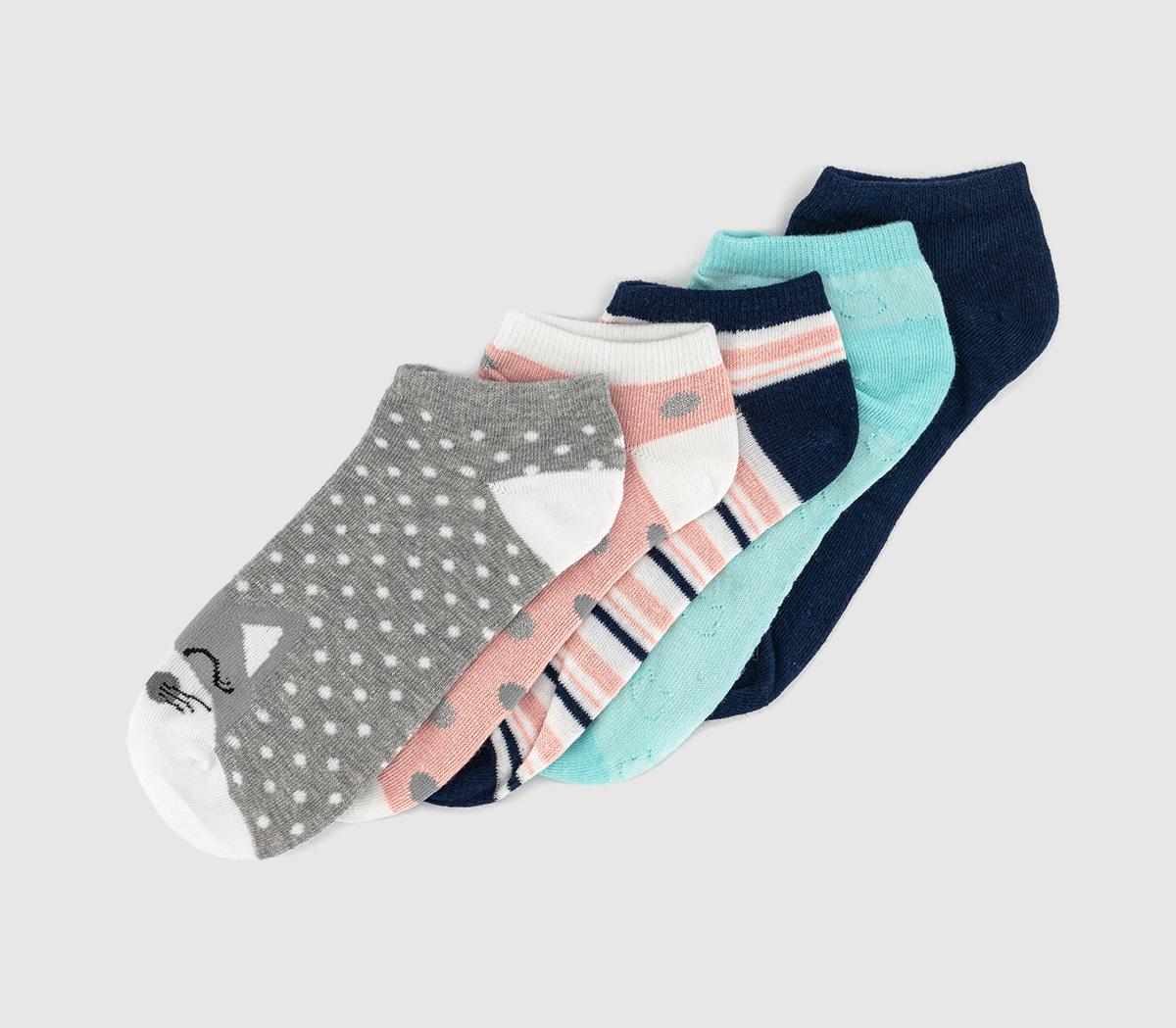 OFFICENovelty Trainer Liner Socks 5 Pack OFFICENovelty Trainer Liner Socks 5 PackMulti