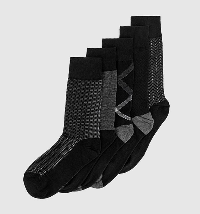 OFFICE Formal Ankle Socks 5 Pack Black