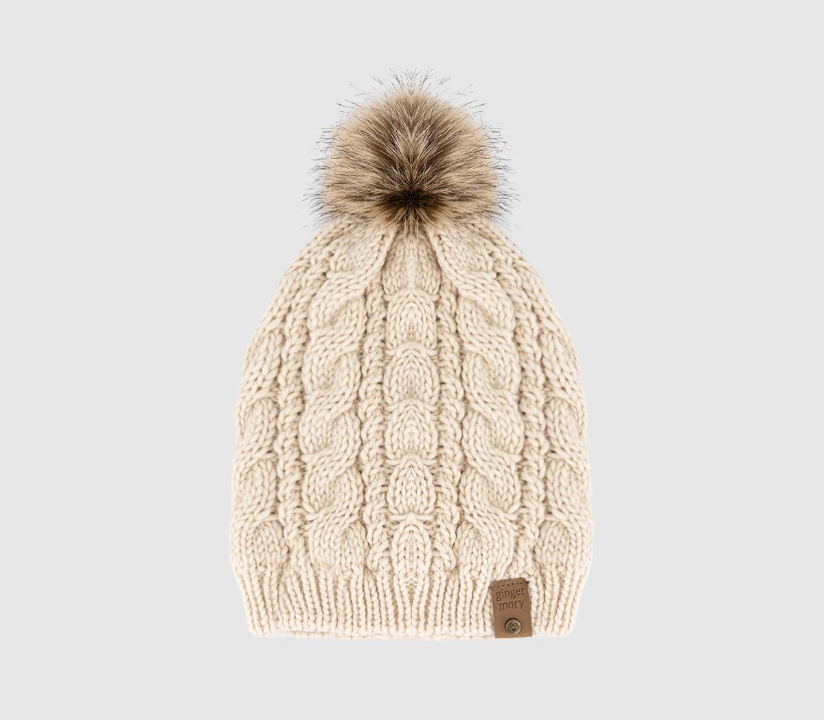 OFFICEKnitted Pom Pom Beanie OFFICEKnitted Pom Pom BeanieBeige