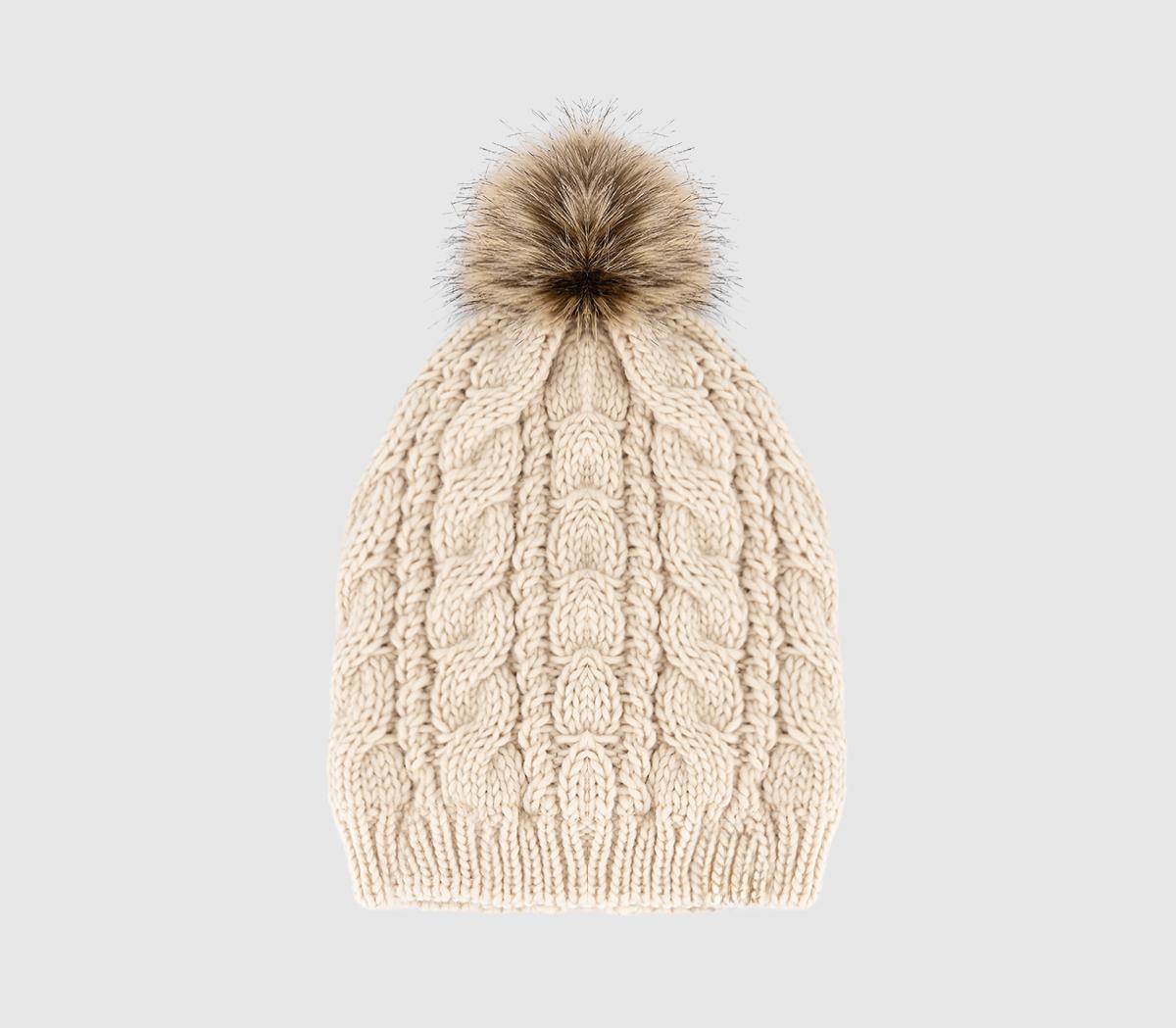 OFFICEKnitted Pom Pom Beanie OFFICEKnitted Pom Pom BeanieBeige