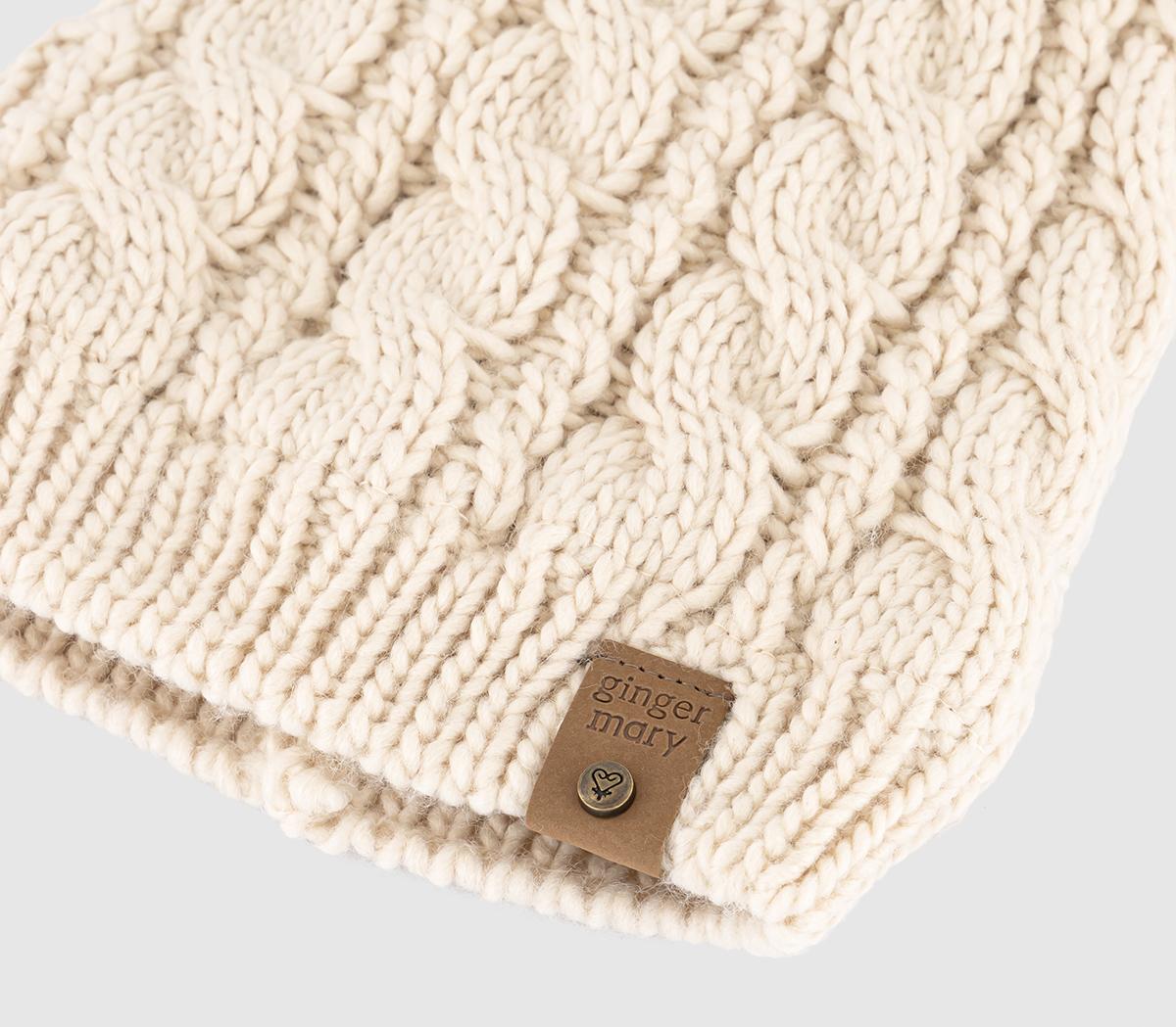 OFFICEKnitted Pom Pom Beanie OFFICEKnitted Pom Pom BeanieBeige