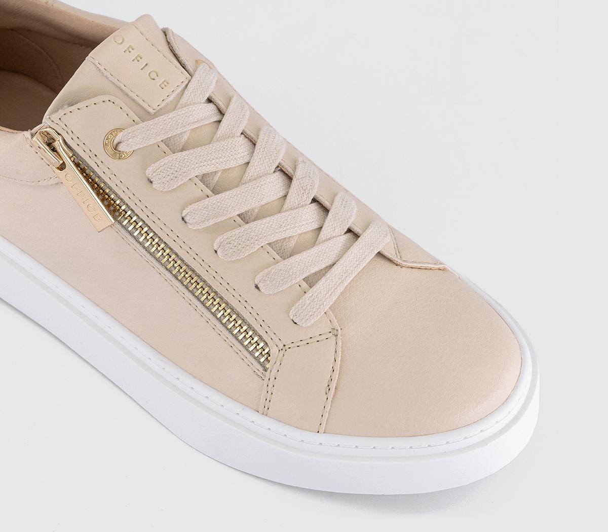 OFFICE Toronto Side Zip Trainers OFFICE Toronto Side Zip Trainers Cream