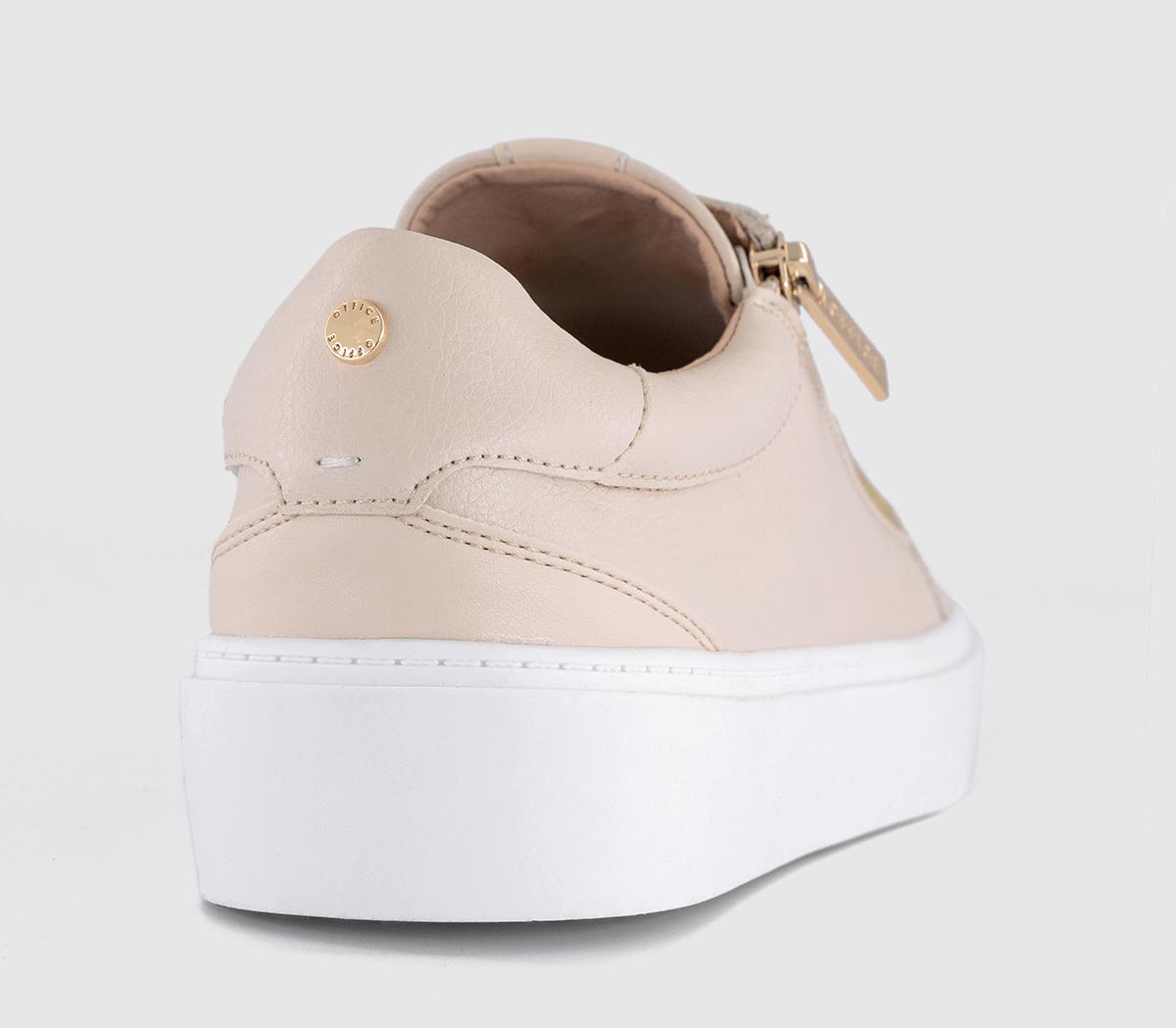 OFFICE Toronto Side Zip Trainers OFFICE Toronto Side Zip Trainers Cream