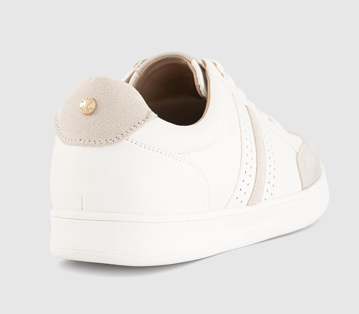 OFFICEThyme Mixed Material Slim Sole Trainers OFFICEThyme Mixed Material Slim Sole TrainersWhite
