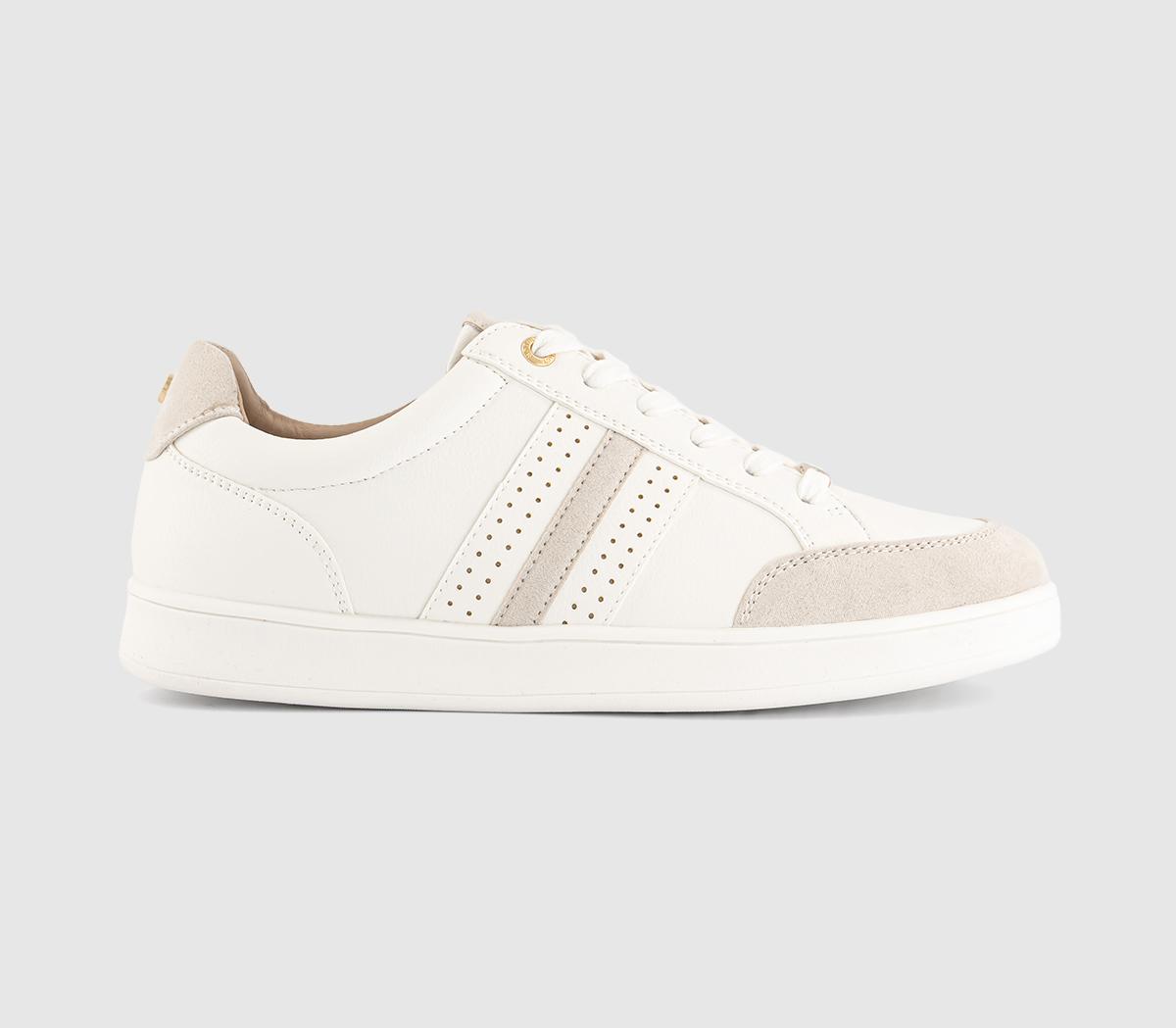 OFFICEThyme Mixed Material Slim Sole Trainers OFFICEThyme Mixed Material Slim Sole TrainersWhite