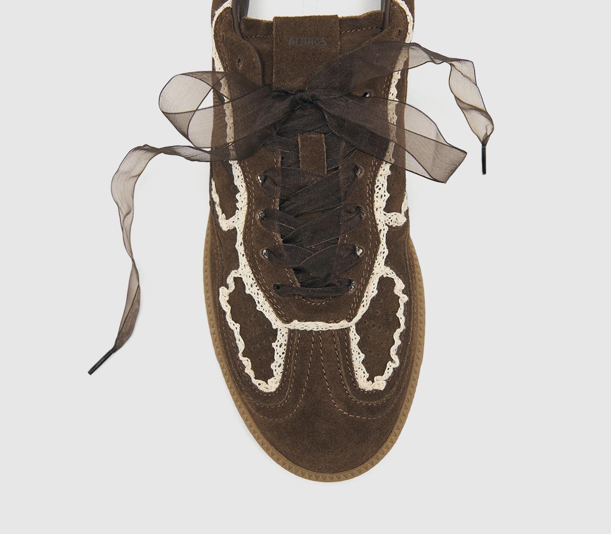 ALOHASTB490 Crochet SneakersChocolate Suede
