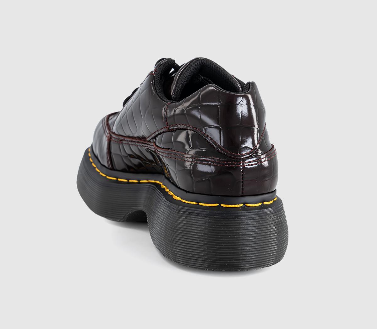 Dr. MartensBuzz 5 Eye ShoesOxblood High Shine Croc Emboss