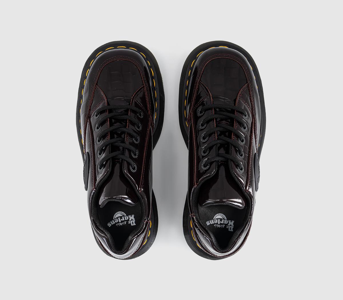 Dr. MartensBuzz 5 Eye ShoesOxblood High Shine Croc Emboss