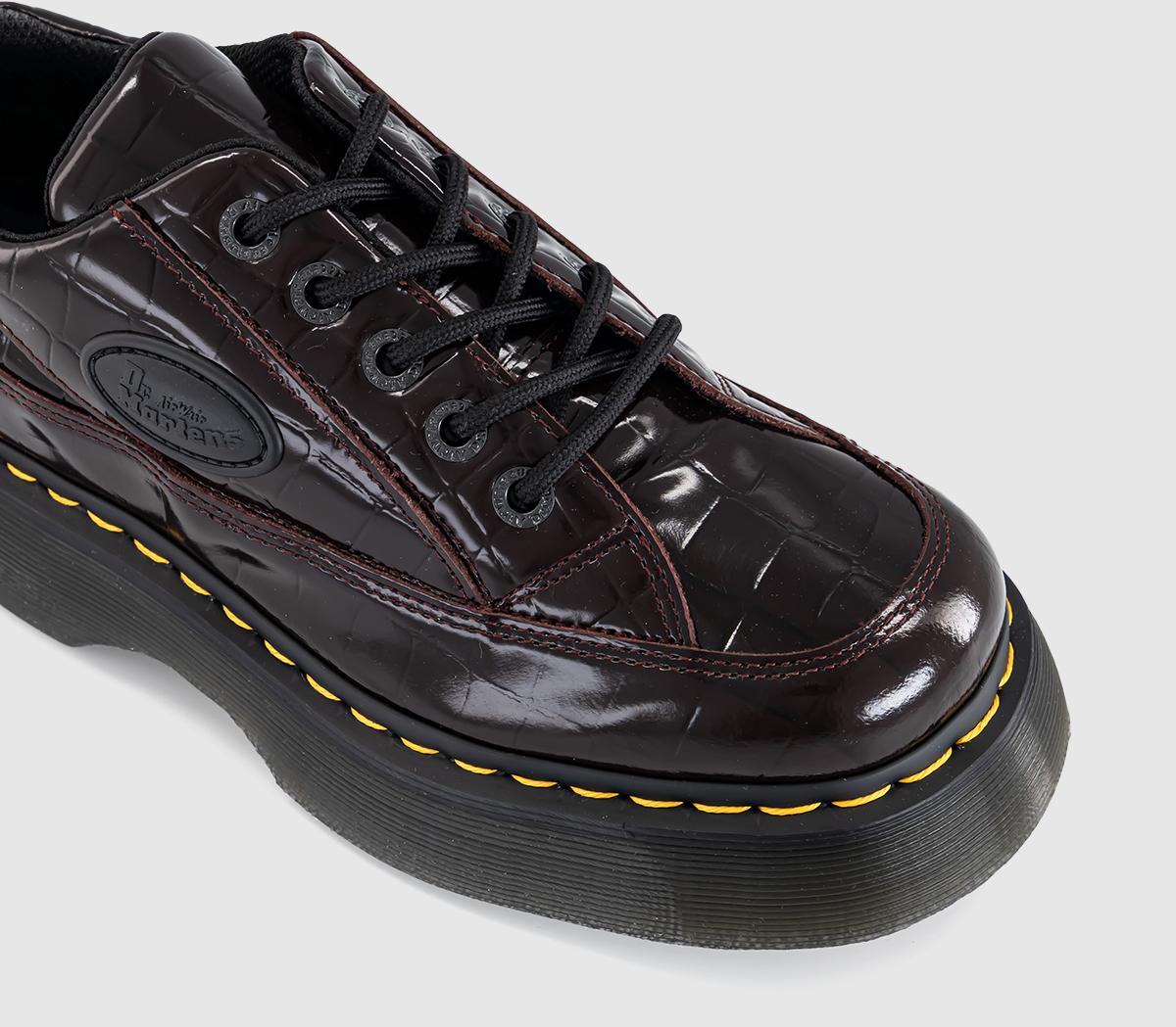 Dr. MartensBuzz 5 Eye ShoesOxblood High Shine Croc Emboss