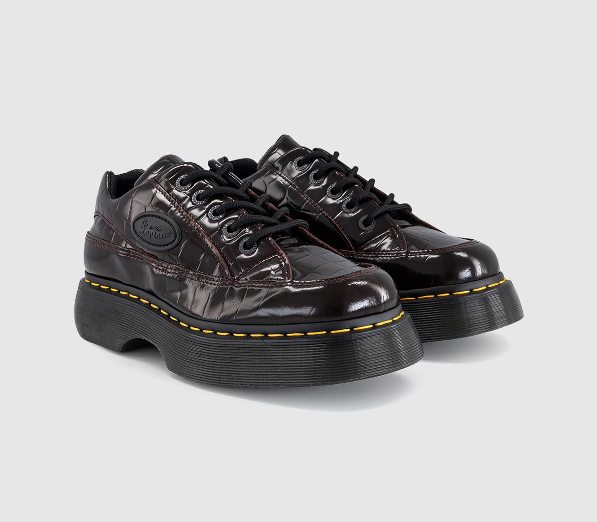 Dr. MartensBuzz 5 Eye ShoesOxblood High Shine Croc Emboss
