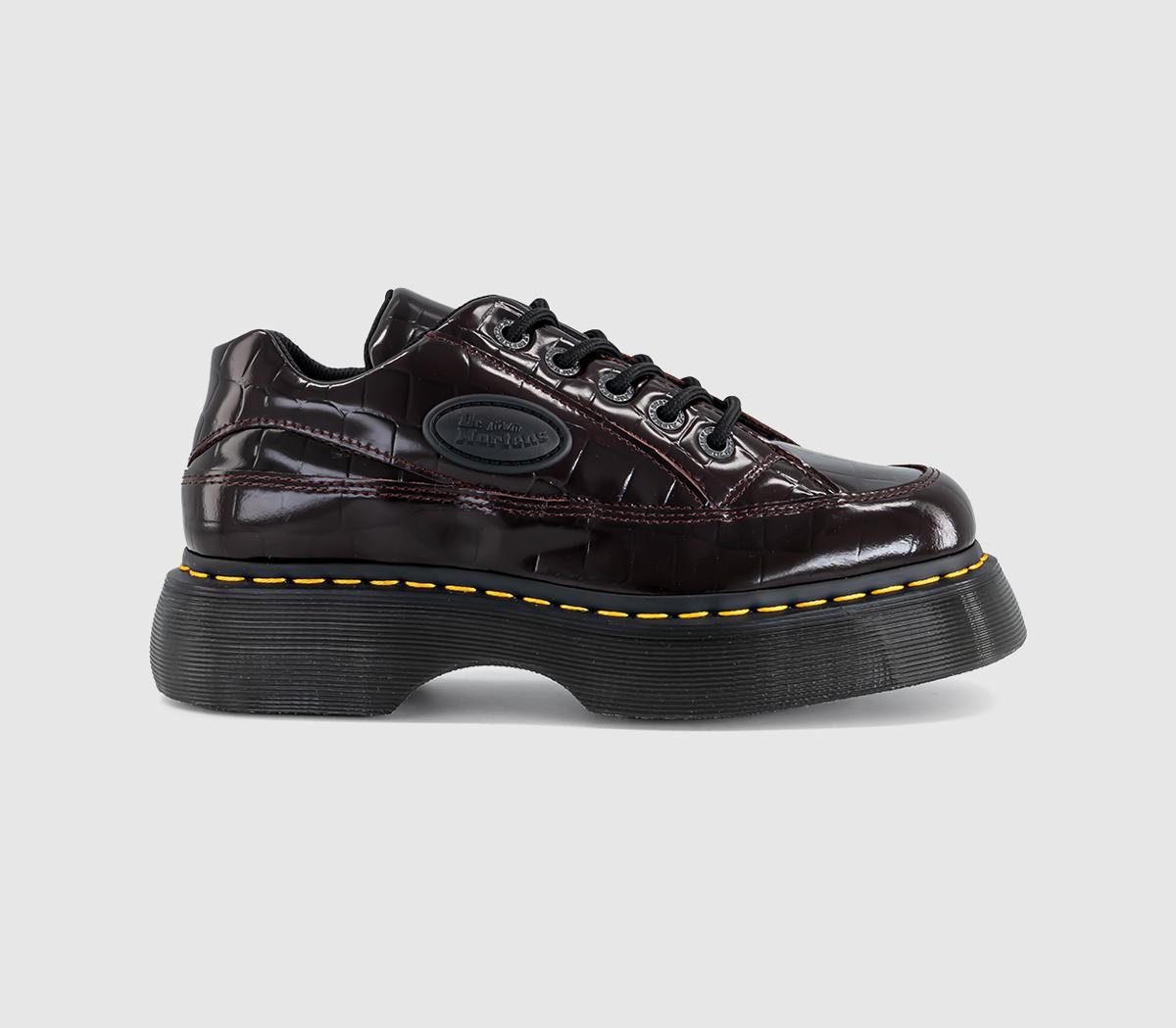 Dr. MartensBuzz 5 Eye ShoesOxblood High Shine Croc Emboss