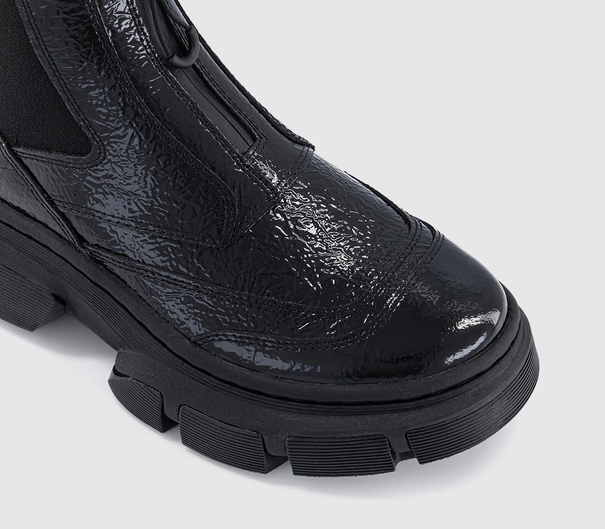 Dr. Martens Dmxl Zip Chelsea Boots Black Distressed Patent