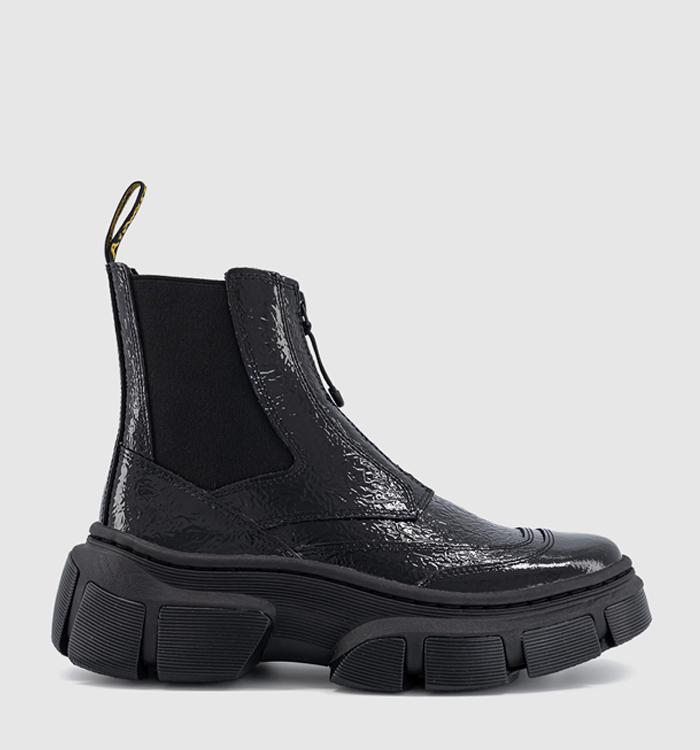 Dr. Martens Dmxl Zip Chelsea Boots Black Distressed Patent