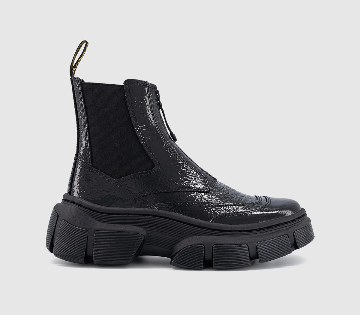 Dr. Martens Dmxl Zip Chelsea Boots Black Distressed Patent