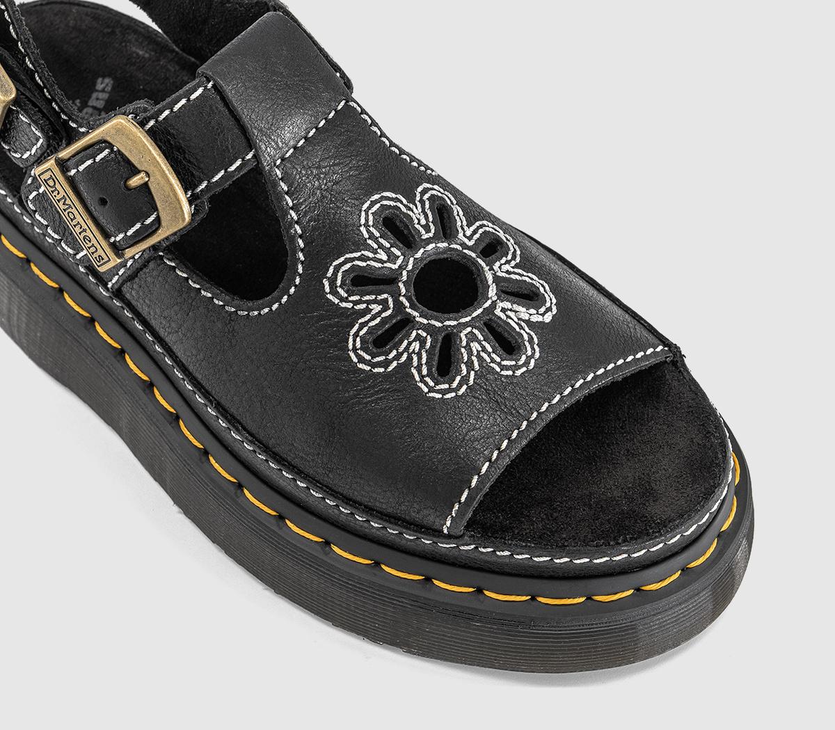 Dr. Martens Dunnet Flower Sandals Black Ar Rogue - Women's Sandals