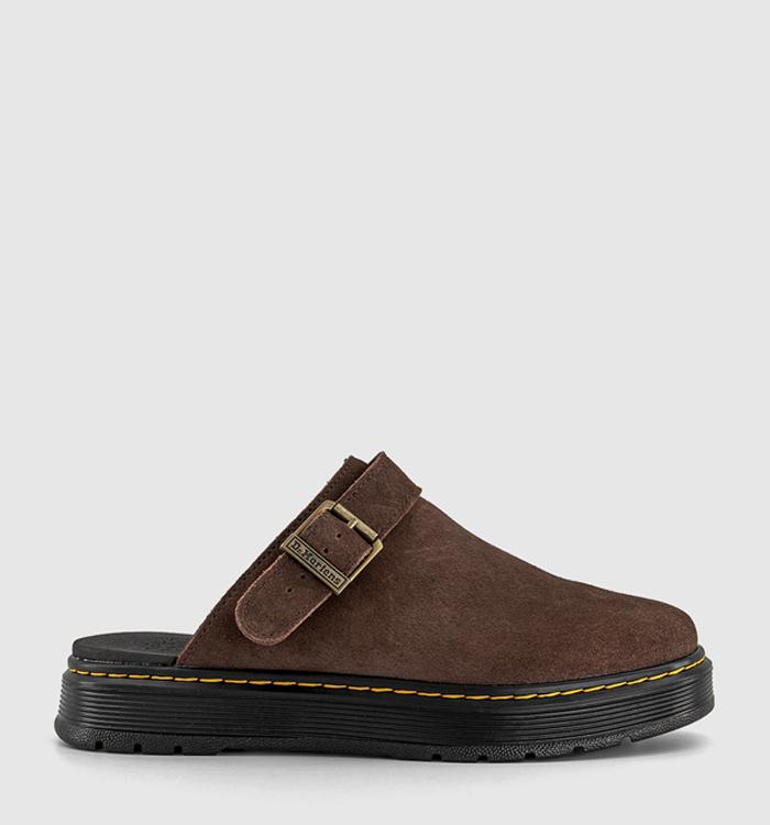 Dr. Martens Brookline Mules Dark Brown Bronx Suede