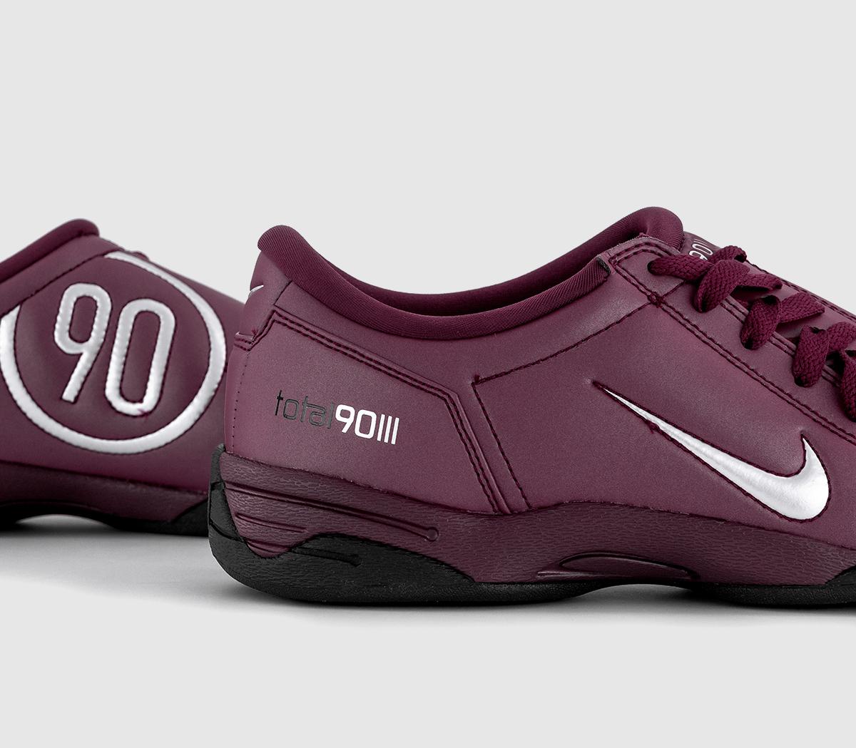 NikeT90 TrainersBordeaux Metallic Silver Black