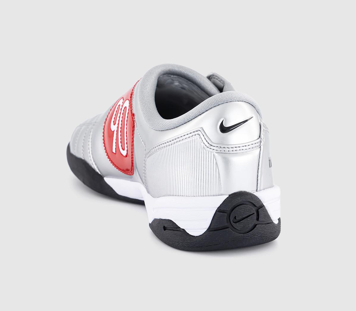 Nike T90 Trainers Metallic Silver Black University Red - Men's