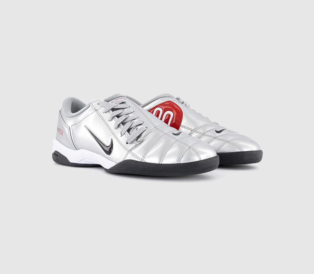 Nike T90 Trainers Metallic Silver Black University Red - Men's