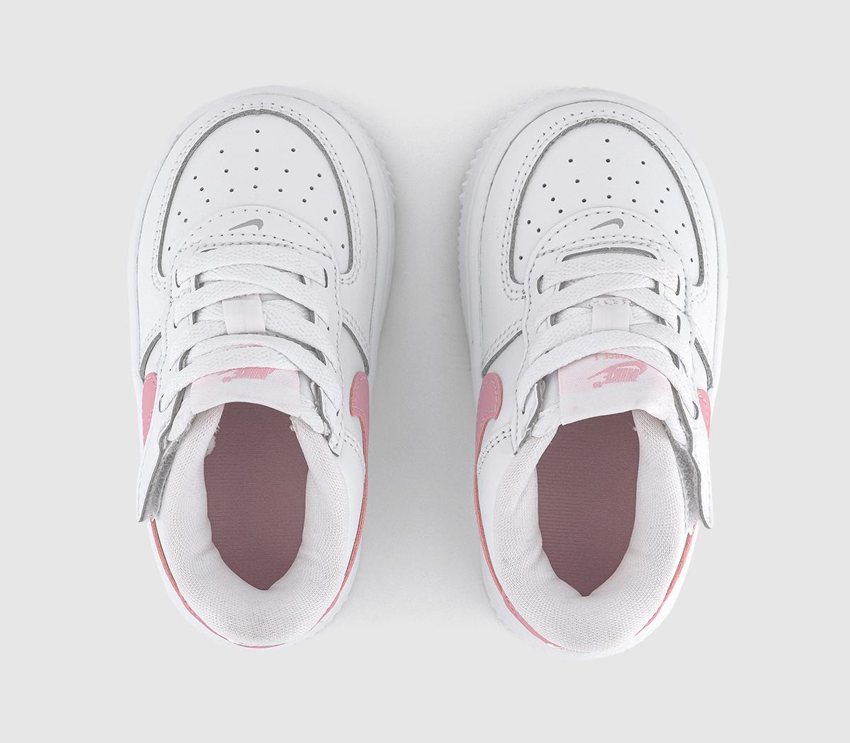 NikeForce 1 Low Easyon Infant TrainersWhite Medium Soft Pink White