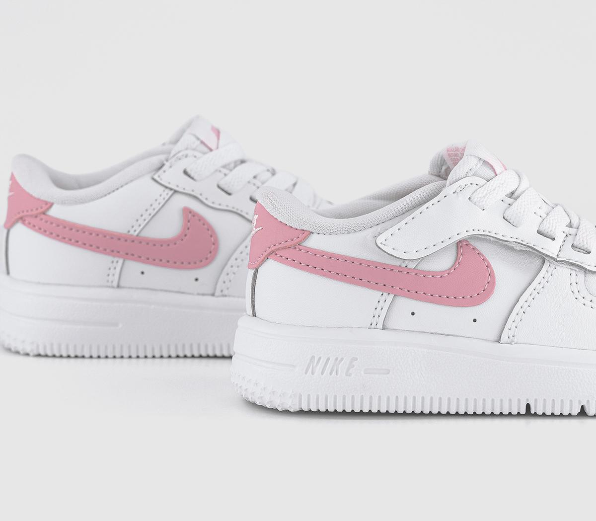 NikeForce 1 Low Easyon Infant TrainersWhite Medium Soft Pink White
